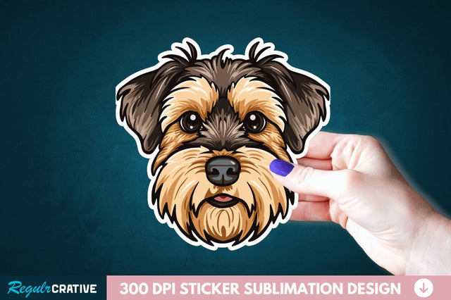 Cute Dog Face Sticker Clipart Sublimation Regulrcrative 