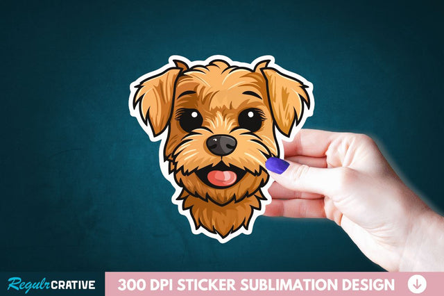 Cute Dog Face Sticker Clipart Sublimation Regulrcrative 