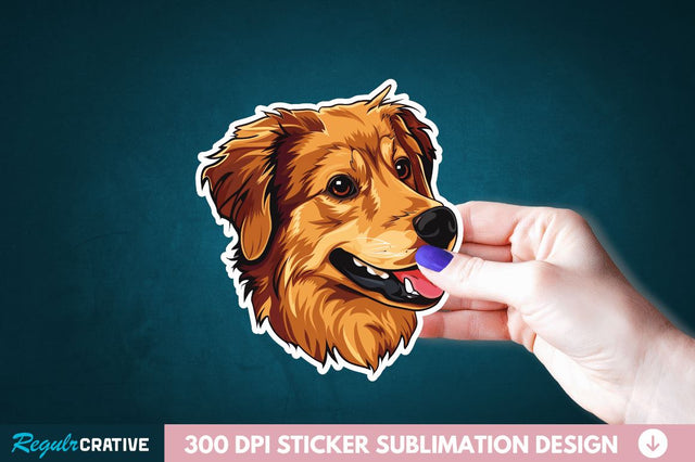 Cute Dog Face Sticker Clipart Sublimation Regulrcrative 