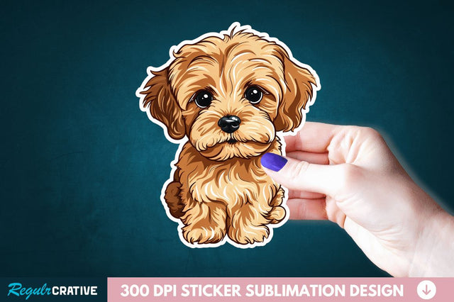 Cute Dog Face Sticker Clipart Sublimation Regulrcrative 