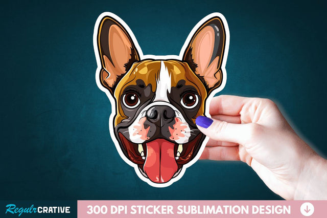 Cute Dog Face Sticker Clipart Sublimation Regulrcrative 