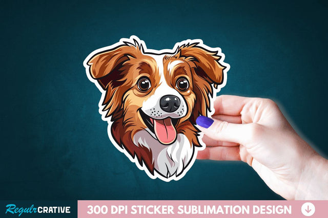 Cute Dog Face Sticker Clipart Sublimation Regulrcrative 