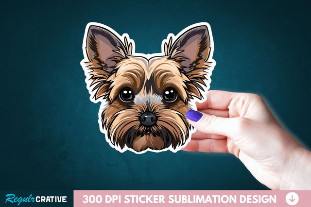 Cute Dog Face Sticker Clipart Sublimation Regulrcrative 