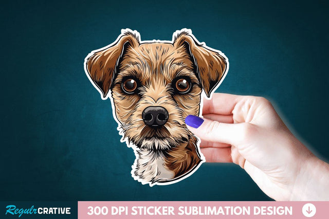 Cute Dog Face Sticker Clipart Sublimation Regulrcrative 