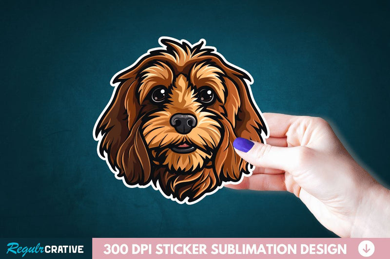 Cute Dog Face Sticker Clipart Sublimation Regulrcrative 