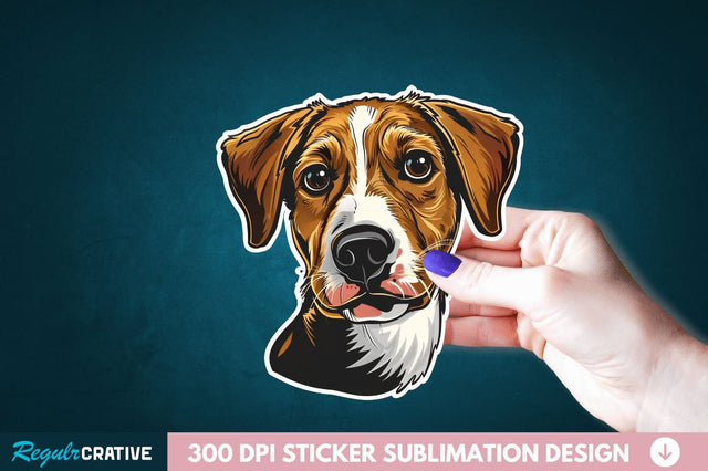 Cute Dog Face Sticker Clipart Sublimation Regulrcrative 