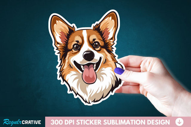 Cute Dog Face Sticker Clipart Sublimation Regulrcrative 