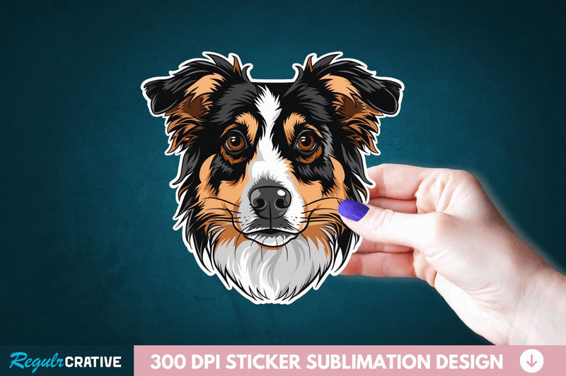 Cute Dog Face Sticker Clipart Sublimation Regulrcrative 