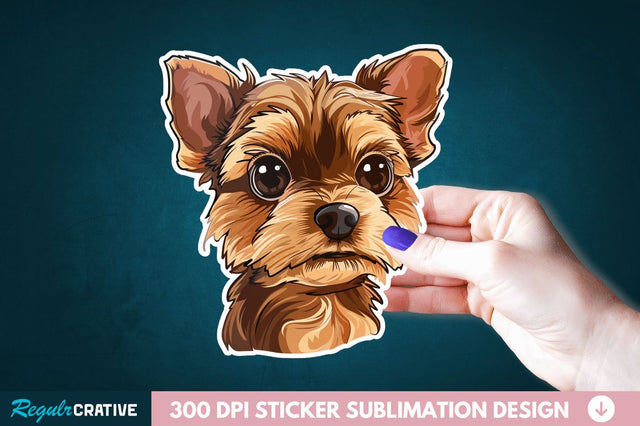 Cute Dog Face Sticker Clipart Sublimation Regulrcrative 