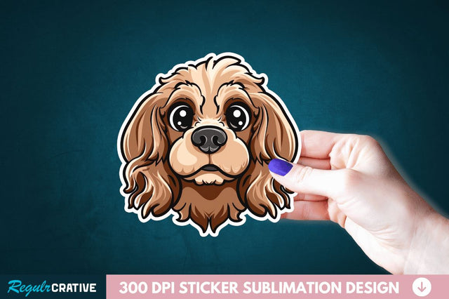 Cute Dog Face Sticker Clipart Sublimation Regulrcrative 