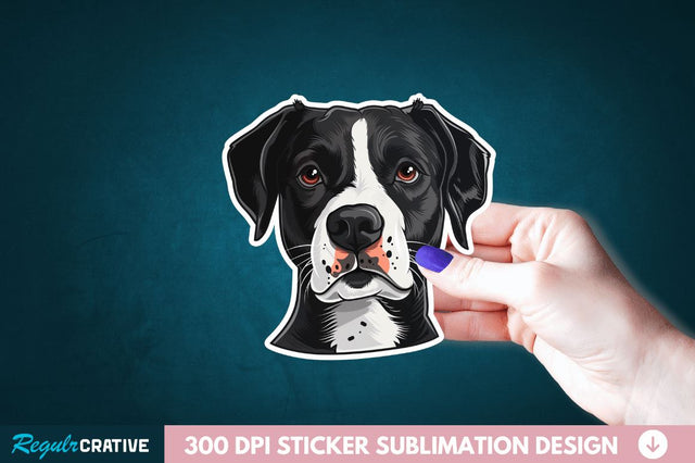 Cute Dog Face Sticker Clipart Sublimation Regulrcrative 