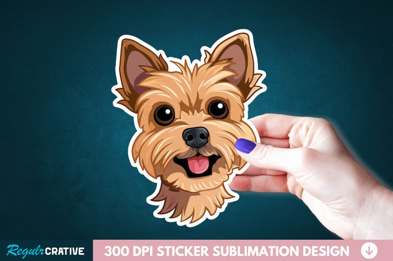 Cute Dog Face Sticker Clipart Sublimation Regulrcrative 