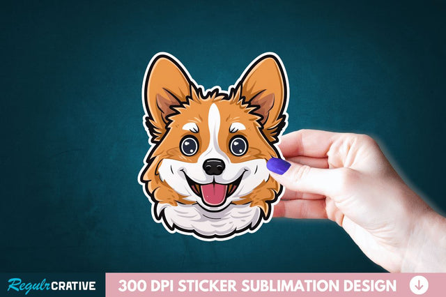 Cute Dog Face Sticker Clipart Sublimation Regulrcrative 