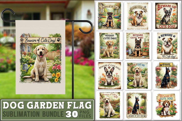 Cute Dog Garden Flag Sublimation Bundle SVG Shetara Begum 