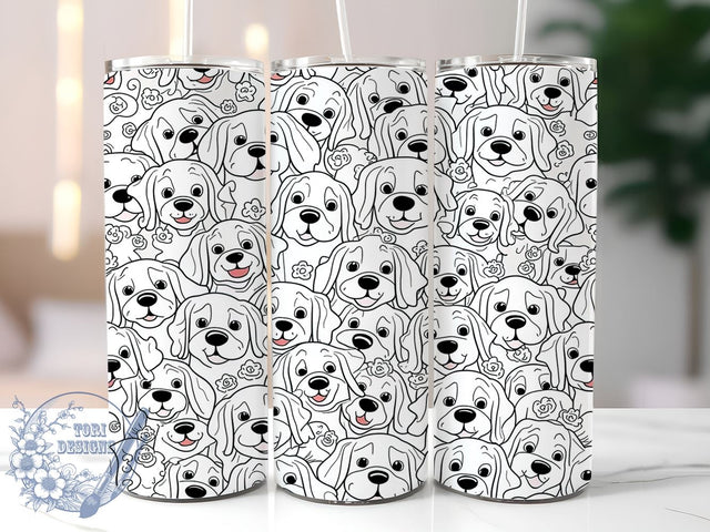 Cute Dog Lover 20oz Tumbler Wrap, Cute Dog Design, 20oz Cup Wrap, Sublimation Drinkware, Pet Owner Gift, Puppy Pattern Tumbler, Animal Print Cup Sublimation ToriDesigns 