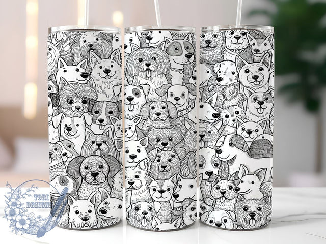 Cute Dog Lover 20oz Tumbler Wrap, Cute Dog Design, 20oz Cup Wrap, Sublimation Drinkware, Pet Owner Gift, Puppy Pattern Tumbler, Animal Print Cup Sublimation ToriDesigns 