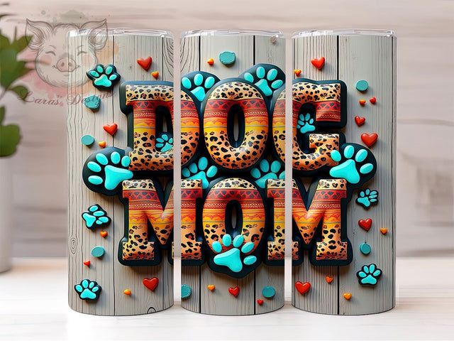 Cute Dog Mom 20oz Tumbler, Pet Lover Gift, 20oz Sublimation Wrap, Dog Lover Tumbler, Cute Dog Mom Design, Gifts for Dog Mom, Dog-Themed Tumbler Sublimation Lara' s Designs 