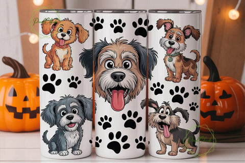 Cute Dog Mom Dad 20oz Tumbler Wrap Sublimation PixelChick 