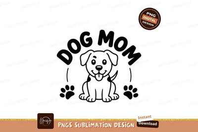 Cute Dog Mom Puppy Line Art Vector Sublimation Designangry 