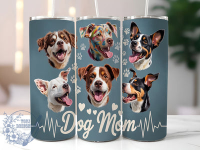 Cute Dog Mom Tumbler Wrap Design, Pet Lover Gift, 20oz Tumbler Wrap, Dog Mom Sublimation, Cute Dog Tumbler, Animal Lover Tumbler, Sublimation Wrap Design Sublimation ToriDesigns 