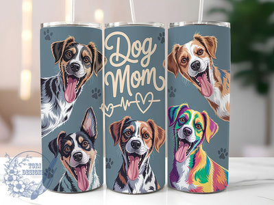 Cute Dog Mom Tumbler Wrap Design, Pet Lover Gift, 20oz Tumbler Wrap, Dog Mom Sublimation, Cute Dog Tumbler, Animal Lover Tumbler, Sublimation Wrap Design Sublimation ToriDesigns 