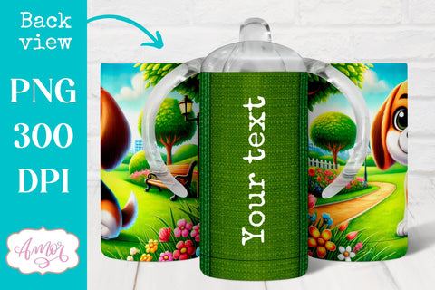 Cute dog sippy cup sublimation PNG | baby 12oz Kids tumbler Sublimation Amorclipart 