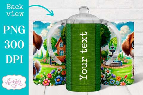 Cute dog sippy cup sublimation PNG | baby 12oz Kids tumbler Sublimation Amorclipart 