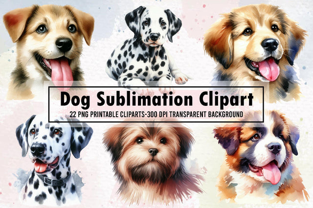 Cute Dog Sublimation Clipart Bundle Sublimation designartist 