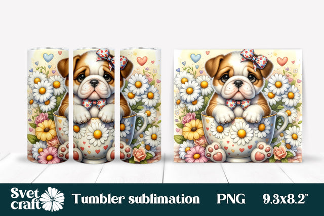 Cute dog sublimation tumbler design Sublimation Svetana Studio 