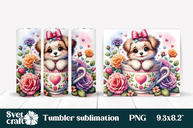 Cute dog sublimation tumbler wrap Sublimation Svetana Studio 