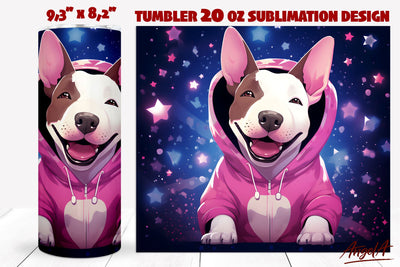 Cute Dog tumbler / baby Bullterrier Sublimation Angelina Semenova 