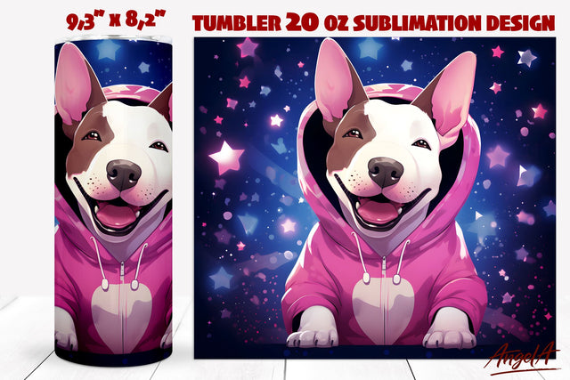 Cute Dog tumbler / baby Bullterrier Sublimation Angelina Semenova 