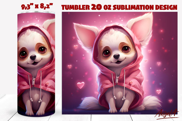 Cute Dog tumbler / baby Chihuahua Sublimation Angelina Semenova 