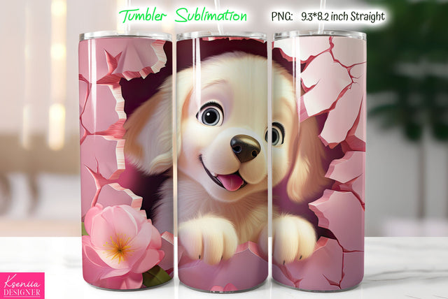 Cute Dog Tumbler Sublimation Sublimation Kseniia designer 