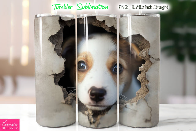 Cute Dog Tumbler Sublimation Sublimation Kseniia designer 