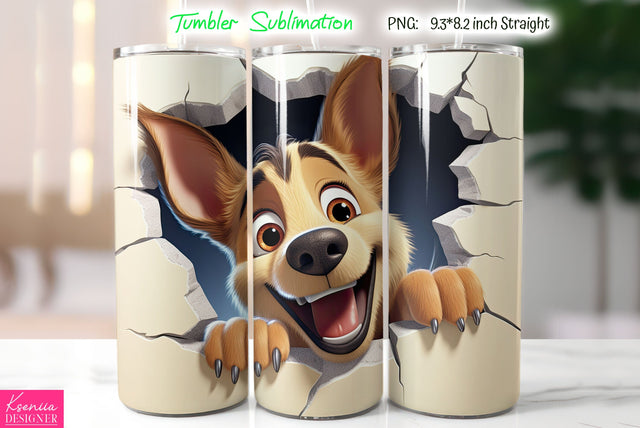 Cute Dog Tumbler Sublimation Sublimation Kseniia designer 