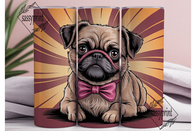 Cute Dog with Bow Tie 20oz Tumbler Wrap Sublimation sassyprint 