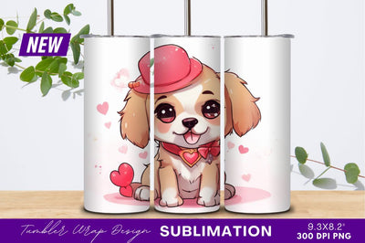 Cute Dog With Hat Love Theme Sublimation Regulrcrative 