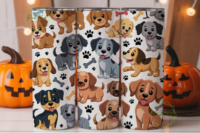 Cute Dogs 20oz Tumbler Wrap Sublimation PixelChick 