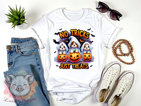 Cute Dogs, Halloween Dogs, No Tricks Just Treats, PNG Files, Sublimation Designs, Dog Lover Gifts, Halloween Sublimation, Pet Halloween Decor Sublimation Lara' s Designs 