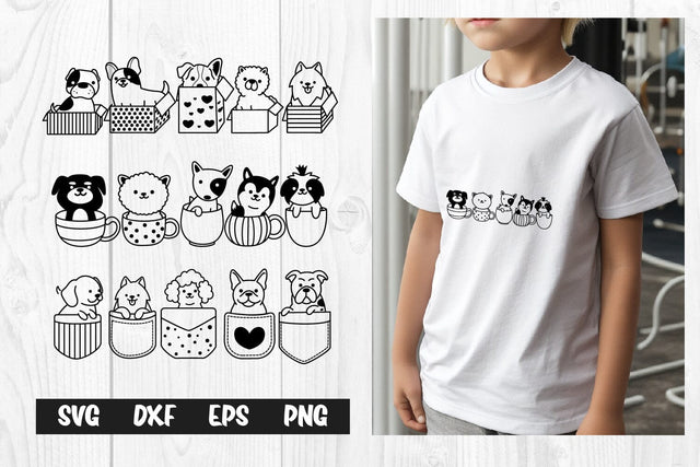 Cute Dogs SVG, Funny Cute dog box, dog cup, dog pocket SVG dadan_pm 