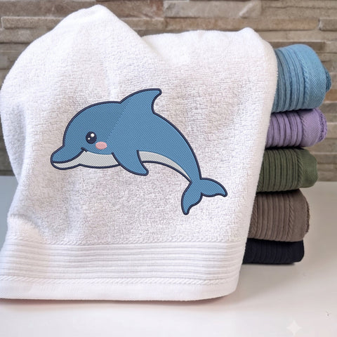Cute Dolphin Embroidery Design – Kawaii Blue Dolphin Ocean Animal Machine Embroidery File Embroidery/Applique DESIGNS PatternFeed8 