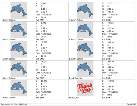 Cute Dolphin Embroidery Design – Kawaii Blue Dolphin Ocean Animal Machine Embroidery File Embroidery/Applique DESIGNS PatternFeed8 