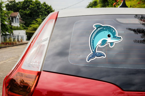 Cute Dolphin Sticker Clipart Bundle Sublimation Regulrcrative 
