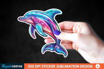 Cute Dolphin Sticker Clipart Sublimation Regulrcrative 
