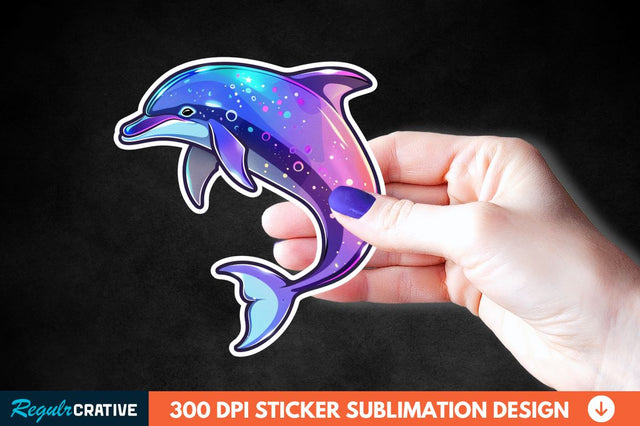 Cute Dolphin Sticker Clipart Sublimation Regulrcrative 