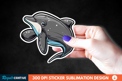 Cute Dolphin Sticker Clipart Sublimation Regulrcrative 