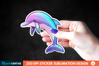 Cute Dolphin Sticker Clipart Sublimation Regulrcrative 
