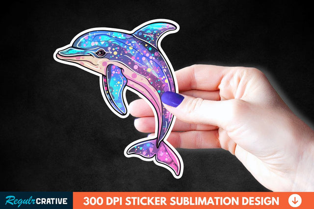 Cute Dolphin Sticker Clipart Sublimation Regulrcrative 