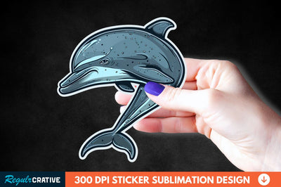 Cute Dolphin Sticker Clipart Sublimation Regulrcrative 
